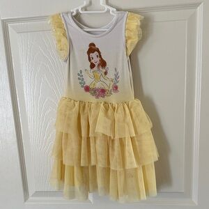 Little Sleepies Yellow Ruffle Dress with Princess Print